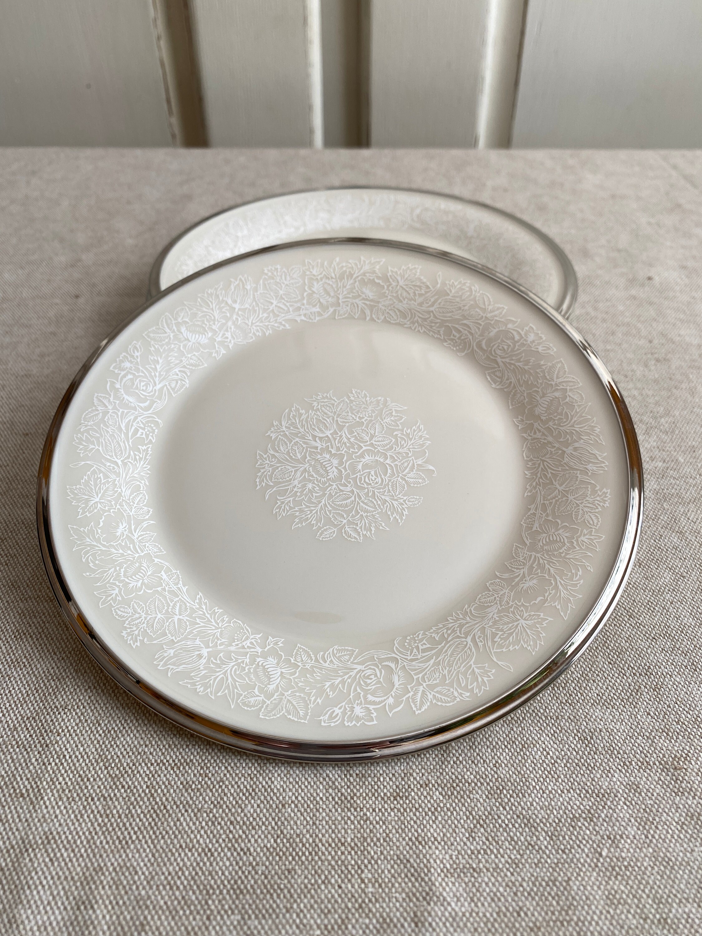 2 Lenox Moonspun Dinner Plates 10.75 Inches Etsy