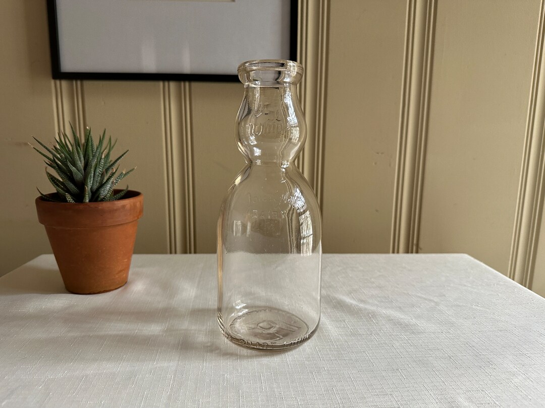 Vintage Forest Hill Dairy It Whips One Quart Cream Top Glass Milk Bottle Jar Etsy