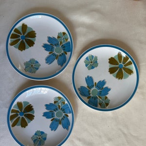 3 Ceramic Guild Cabaret Salad Plates MCM 70s Vintage Made in Japan Esperanto Hand Decorated image 5