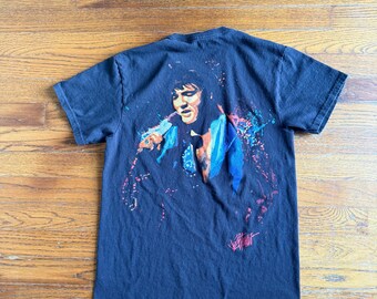 Vintage Hard Rock Cafe Memphis Elvis Presley T-Shirt | Joe Petruccio Artist Series Graphic Tee | Black Rock and Roll Shirt | Size Small