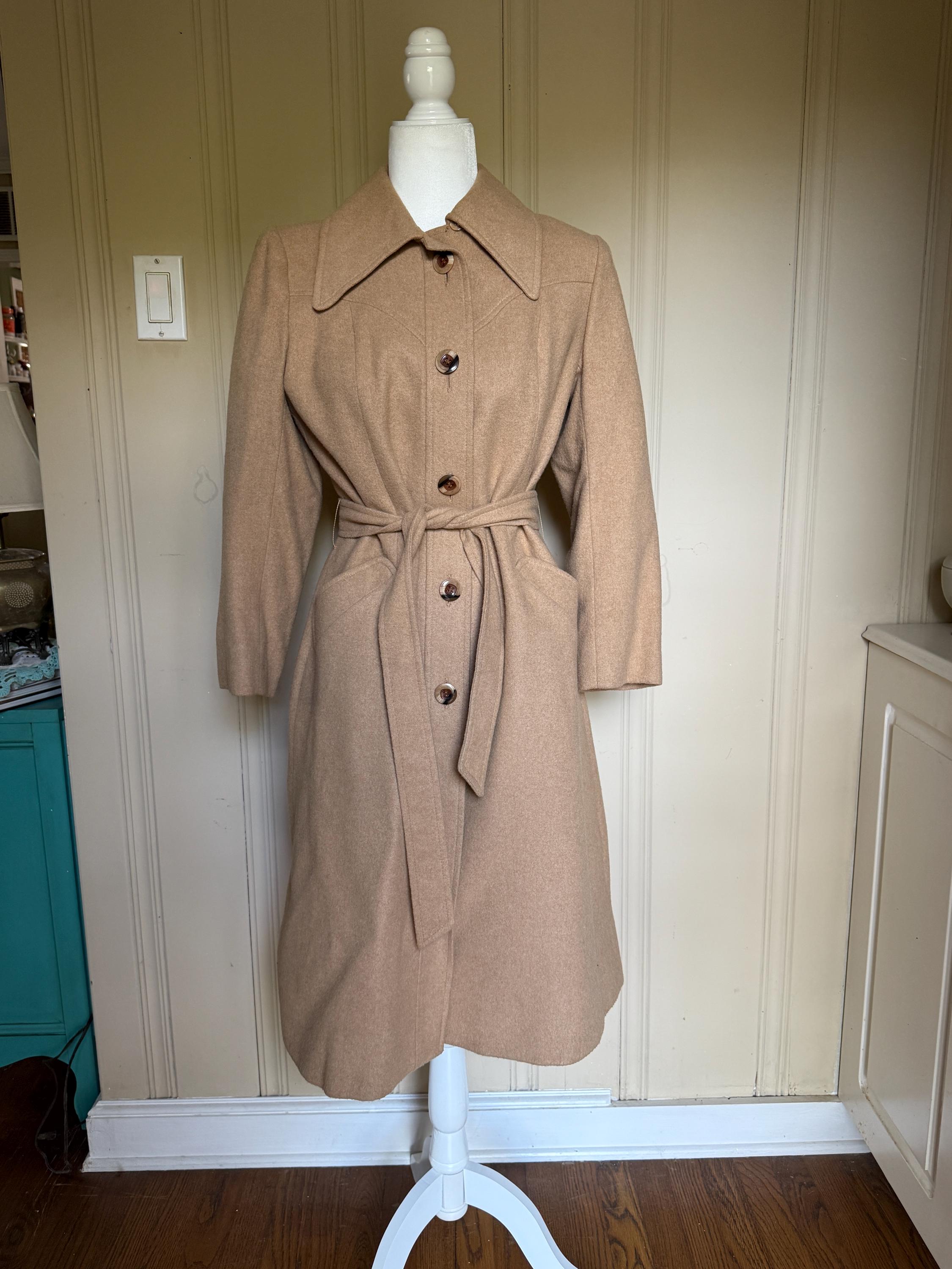 60s】Euro Vintage Cotton Belted Coat 46 1960s Belt Coat - Etsy