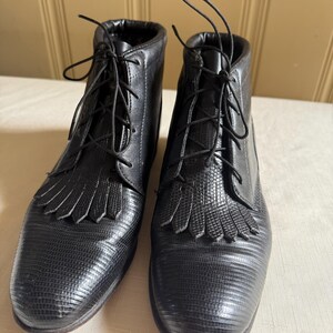 Bottes JUSTIN 'Kiltie Granny Roper' En Cuir Marron - Pointure 4 B - Occasion Avec Usure