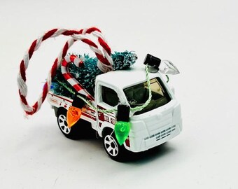 Vintage Toy Car Christmas Ornament – Miniature Holiday Truck Decor