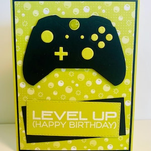 Gamer Birthday Card - Video Game Controller Card - Kids Birthday Card - Handmade Happy Birthday Card