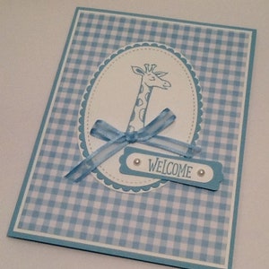 New Baby Card - Baby Giraffe Card - Welcome Baby Card - Baby Boy ...