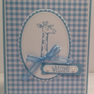 New Baby Card - Baby Giraffe Card - Welcome Baby Card - Baby Boy ...