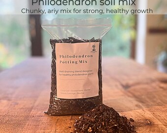 Philodendron Soil Mix | Chunky Well Draining Potting Soil for Philodendron Plants | Aroid Potting Mix | Indoor Plant Soil