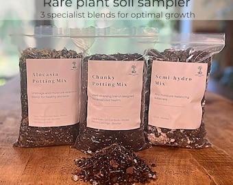 Rare Plant Soil Bundle | Aroid Monstera Philodendron Mix + Alocasia Soil + Semi Hydro Substrate | 3 x 1L Indoor Plant Growing Set