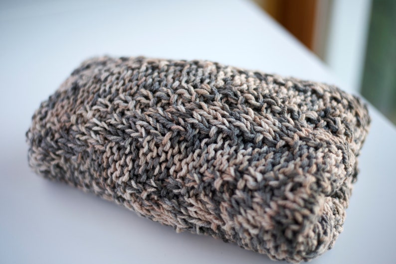 Fall Winter Mixed Brown Gray Coffee Knitted Wrap Around Infinity Scarf, Neckwarmer, Cowl image 3