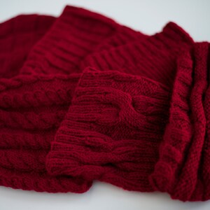 Fall Winter Maroon Color Series Patterned Knitted Headband