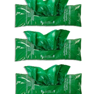 3 Pack (150 count) Dog Waste Plastic Handled Bags for Bag Scooper Pooper Scooper