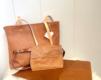 Brown Leather Bag Set