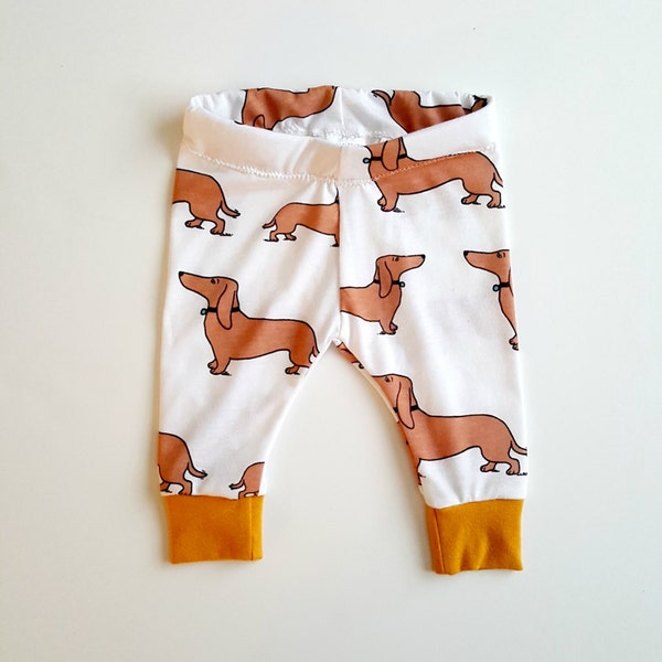 Baby leggings, baby boy clothes, dog baby leggings, unisex baby clothes, gender neutral, baby gift, wiener dog leggings