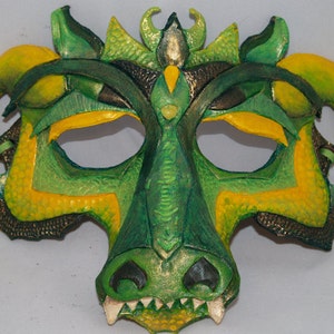 Green Dragon Leather Mask
