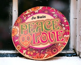 Macaron Je Suis Peace and Love épinglettes pour vêtements ou coussins badge pin