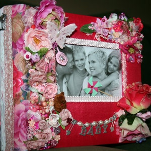 Baby girl photo album, handmade, unique, customized, elegant, can be personalized. Custom orders accepted.