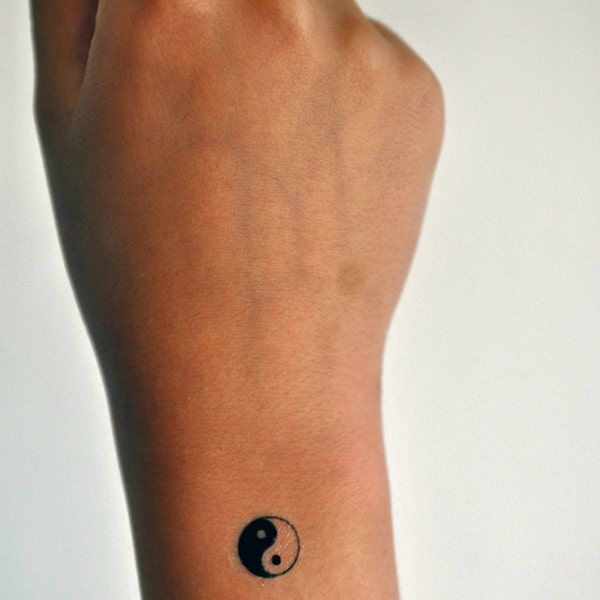 Yin-Yang Temporary Tattoo, Yin-Yang Symbol, Hippie Tattoo, Indie Tattoo, Hipster Tattoo, Gift Idea, Small Tattoo, Minimalist Tattoo