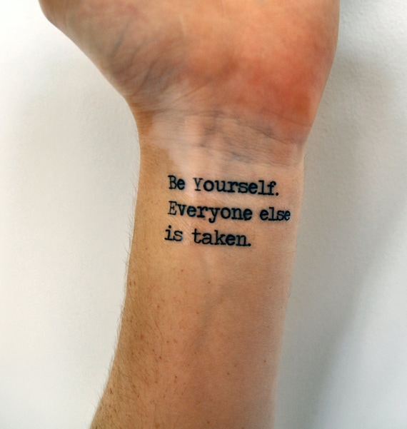Individuality Quote Temporary Tattoo Oscar Wilde Be Yourself Etsy