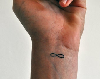 Petit infinity symbol temporaire tatouage, symbole d’infini, tatouage d’amitié, tatouage d’indie, tatouage de hipster, idée de cadeau, petit tatouage
