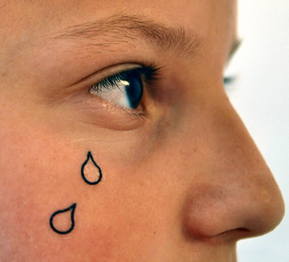 Teardrop Temporary Tattoo Gangster Temporary Tattoo Symbolic Etsy Ireland