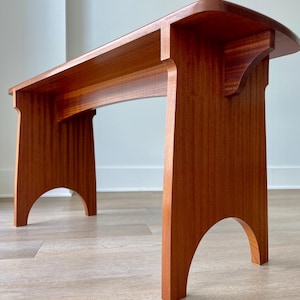 Mahogany Shaker Bench | Solid Wood Entryway or Dining Bench | Custom Sizes | Handmade to Order