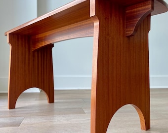 Mahogany Shaker Bench | Solid Wood Entryway or Dining Bench | Custom Sizes | Handmade to Order