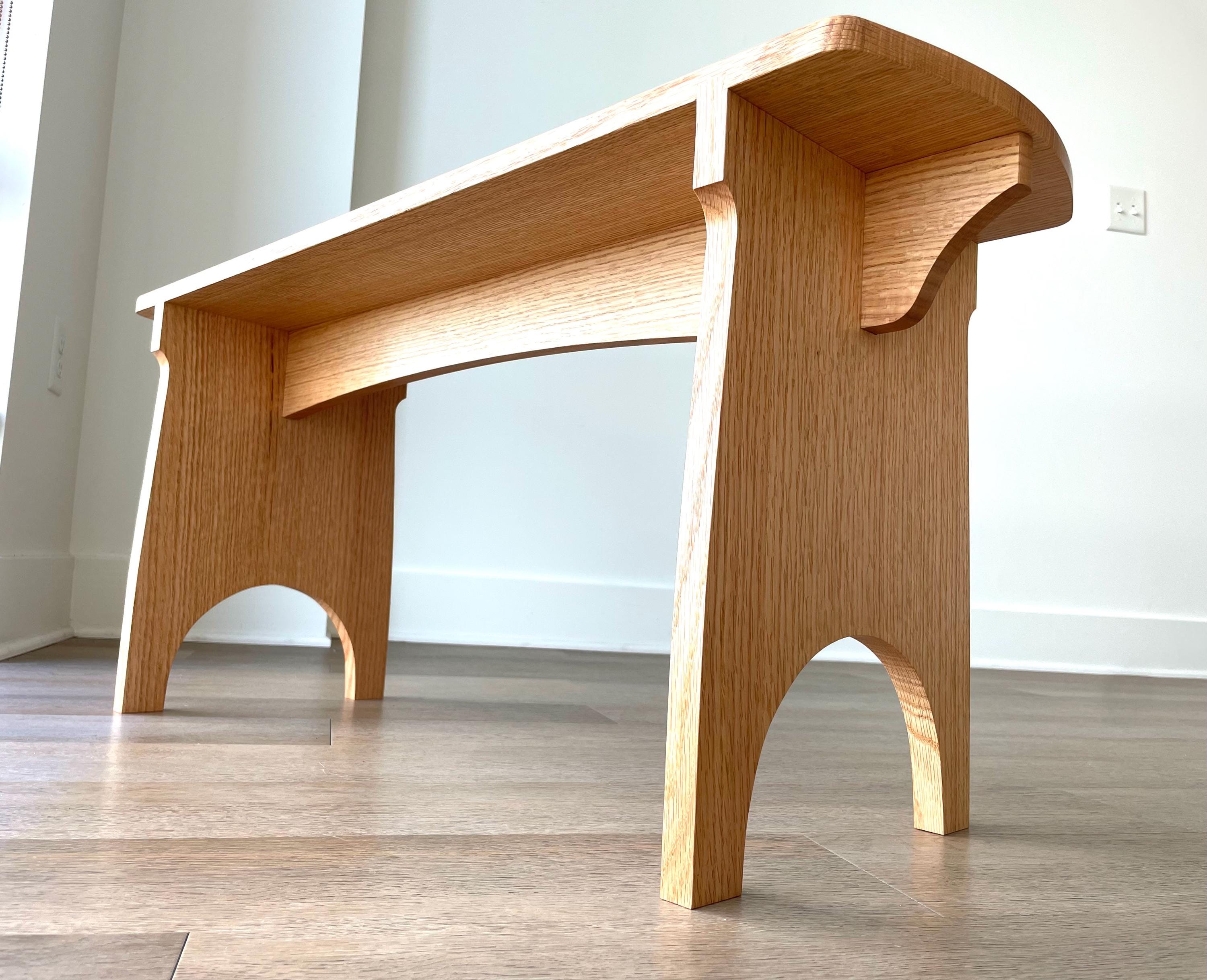 Oak Shaker Bench | Solid Wood Entryway or Dining Bench | Custom Sizes | Handmade to Order