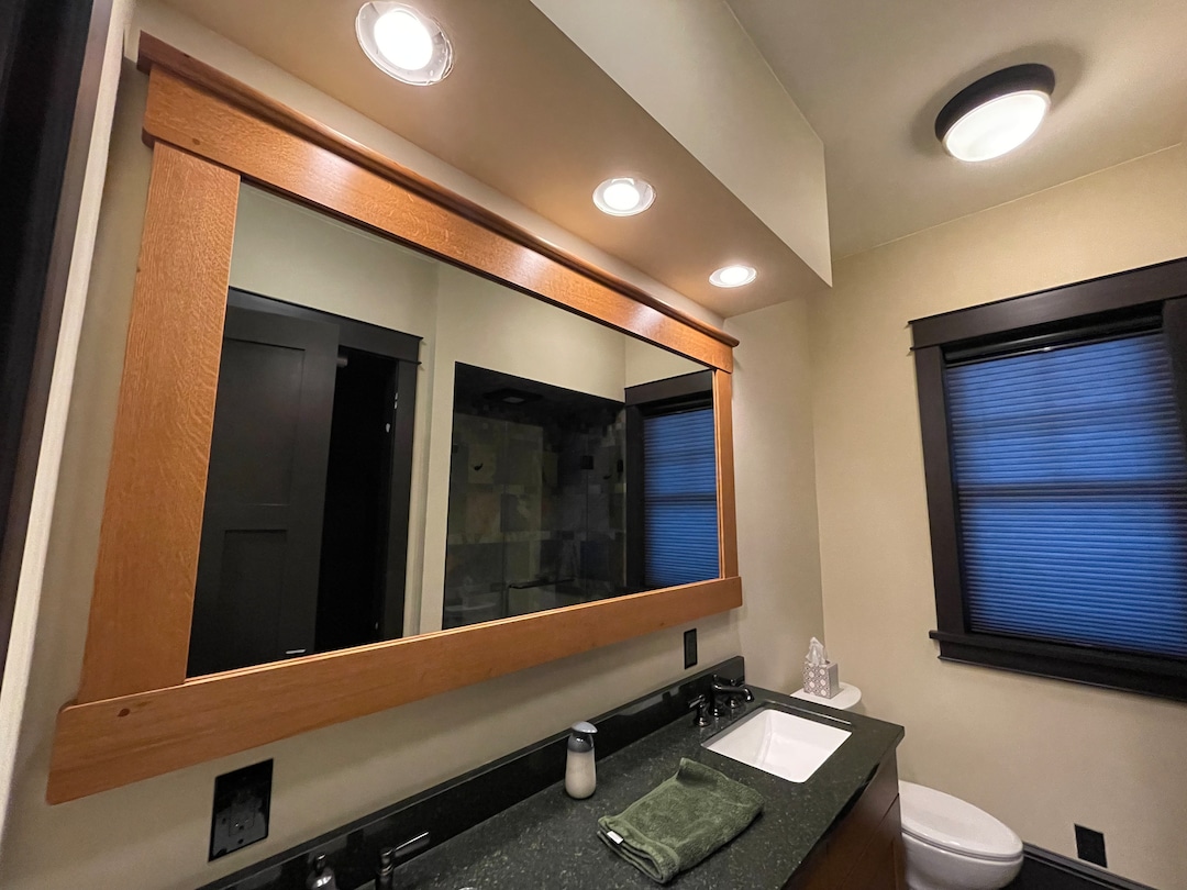 Large Bathroom Mirror Made From Quartersawn White Oak Etsy