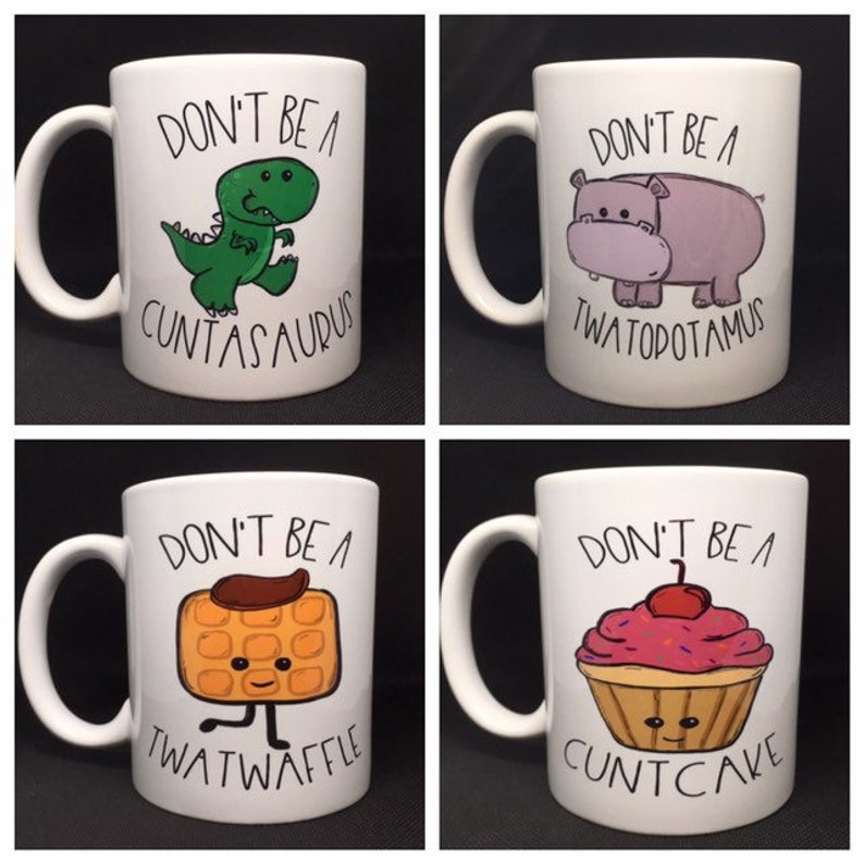 Profanity mug 4pack funny coffee mugs.Coffee mug gift set. Etsy