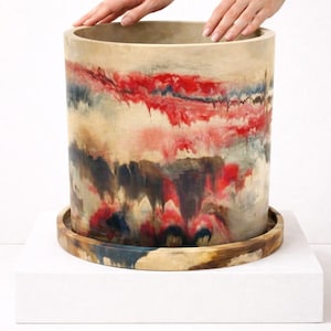 Grote plantenbakken voor bomen Cement plantenpot met afvoergat schotel 12 inch unieke pot met lade 5 gallon tuinpot aangepaste kleuren