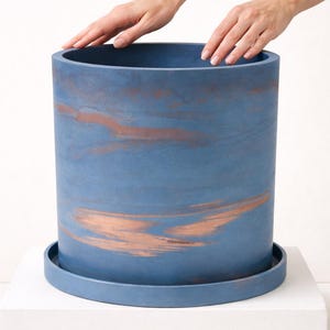 Extra Großer Boden Pflanztopf für Bäume Zement Pflanztopf mit Drainageloch Schale 12 Zoll 5 Gallonen