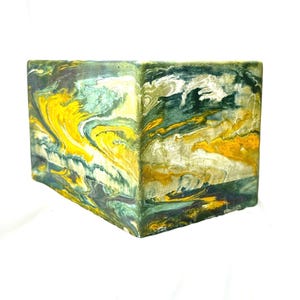 Marbled Cement Planter: very Large Rectangle Block, Outdoor Use, large plants, stair or entryway