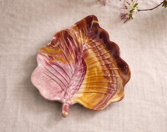 Leaf Your Stuff Right Here - Leaf Trinket Dish Handgemaakte Sieraden Lade Botanisch Natuur Decor Cement Catchall Bowl Plant Lover Cadeau Voor Haar