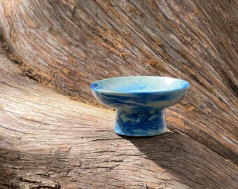 Sokkel schotel gemarmerd cement sieraden display ring dienblad handgemaakt geglazuurd uniek cadeau voor zus bruiloft partij kleurrijke badkamer dienblad