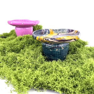Handmade Mushroom Jar Set Pedestal Dish Woodland Decor Forestcore Trinket Dish Key Catchall Jewelry Holder Enchanted Whimsical Gift