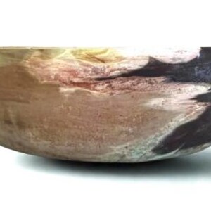 8 inch Marble Cement Bowl Glazed for Food or Centerpiece Colorful Bowl with Drainage or Without Gift for Host or Housewarming cozy autumn brown