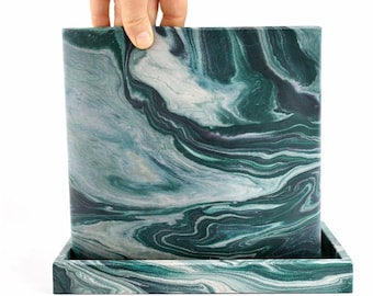 8 inch grote plantenbak op de vloer met afvoer en lade Unieke bloempot Tuincadeau voor binnen Plantenpot voor bomen Vierkante pot voor veranda