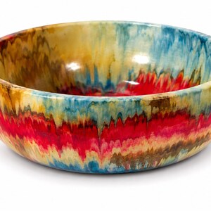 8 inch Marble Cement Bowl Glazed for Food or Centerpiece Colorful Bowl with Drainage or Without Gift for Host or Housewarming yoshimi