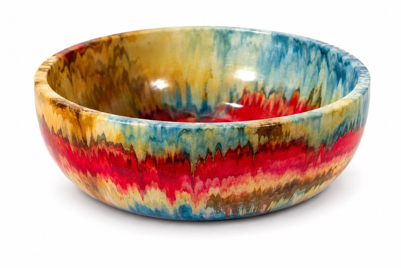 8 inch Marble Cement Bowl Glazed for Food or Centerpiece Colorful Bowl with Drainage or Without Gift for Host or Housewarming yoshimi