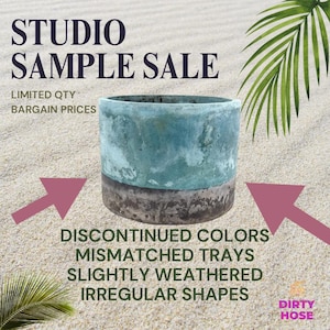 Studio monster cement moderne plantenbak 6 inch ronde korting bloempot blauw grijs Uniek cadeau voor plantenliefhebber Indoor plantenstyling