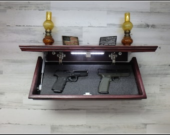 23" X 10"  Oak Hidden Compartment Tactical Concealment Shelf