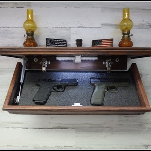 23" X 10"  Oak Hidden Compartment Tactical Concealment Shelf