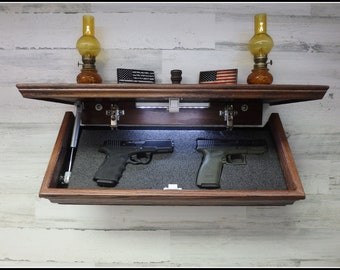 23" X 10"  Oak Hidden Compartment Tactical Concealment Shelf