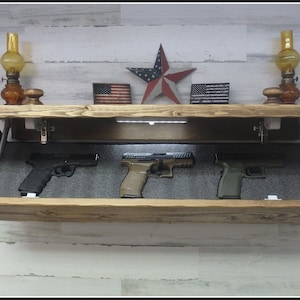 35&quot;  Rustic Pine Hidden Compartment  Tactical Concealment Shelf