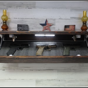 35&quot;  Rustic Pine Hidden Compartment  Tactical Concealment Shelf