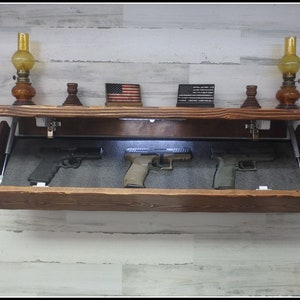 35&quot;  Rustic Pine Hidden Compartment  Tactical Concealment Shelf
