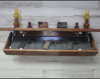 35"  Rustic Pine Hidden Compartment  Tactical Concealment Shelf