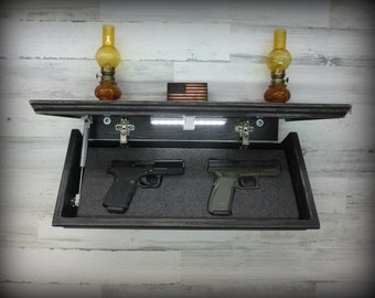 23" X 10"  Oak Hidden Compartment Tactical Concealment Shelf