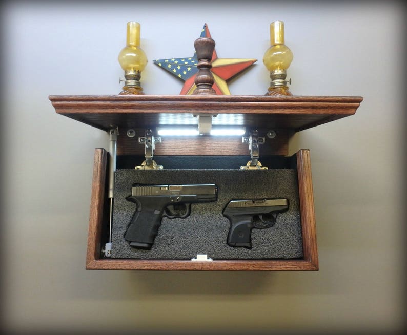 18 X 10 Oak Tactical Concealment Shelf With Secret Etsy