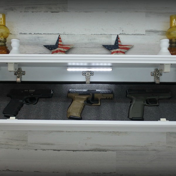 35"N  Wall Shelf With Drop Down Hidden  Secret Compartment  For Guns,Valuables,Etc..